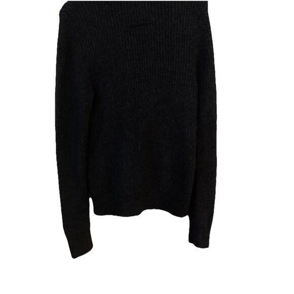 Y2k Abercrombie Fitch 1/2 Zip Sweater Slim L Fisherman Pullover Gray Green Logo - Picture 10 of 11